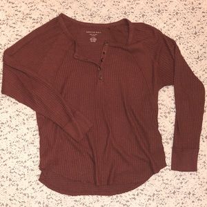 American Eagle Waffle Knit Henley